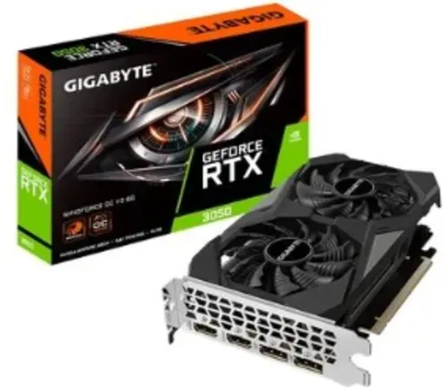 Placa De Vdeo Gigabyte Rtx 3050 Windforce Oc Nvidia Geforce, 6gb, Gddr6, Dlss, Ray Tracing - Gv-N3050wf2ocv2-6gd